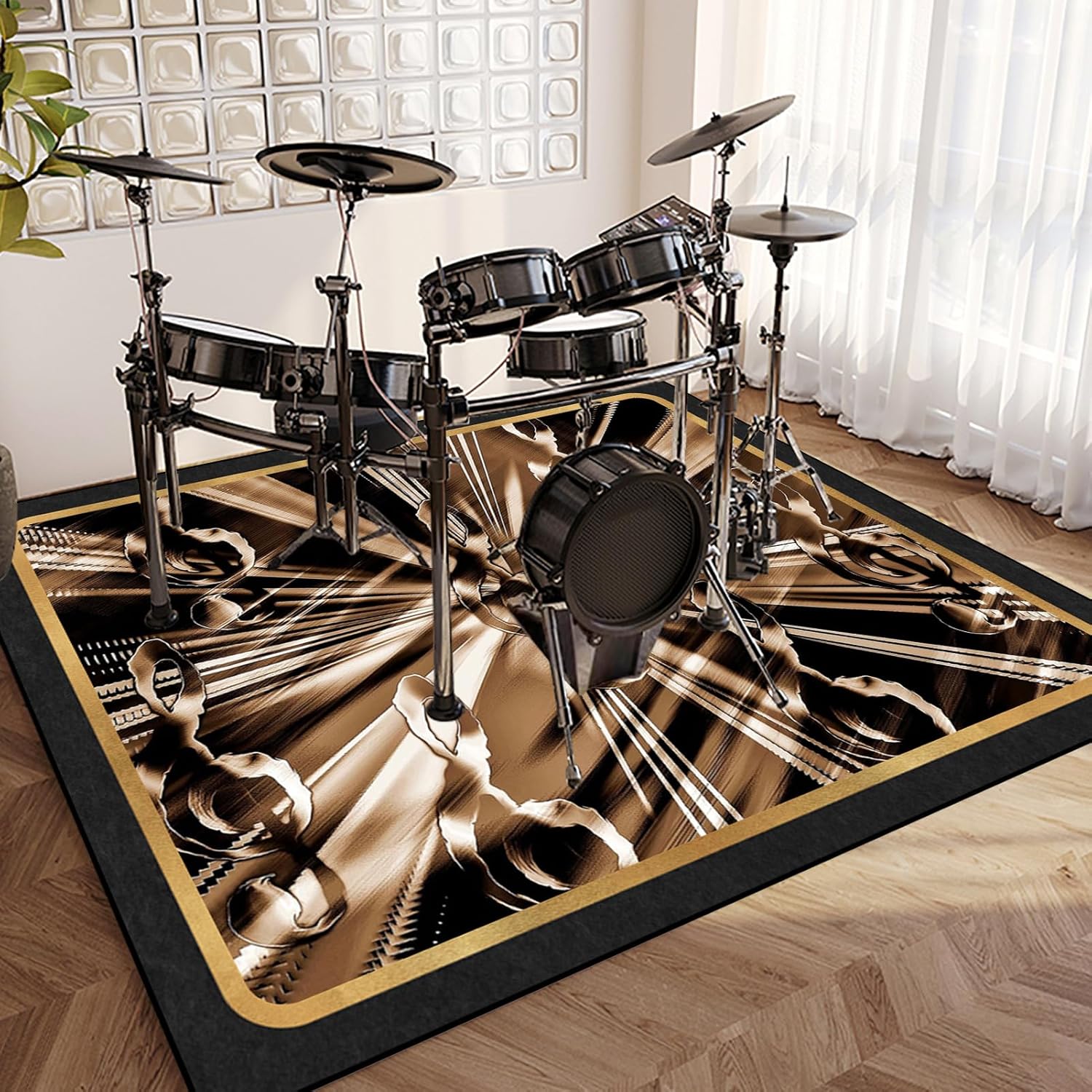Home Textiles Notes - Tappeto con motivo chiave musicale Note