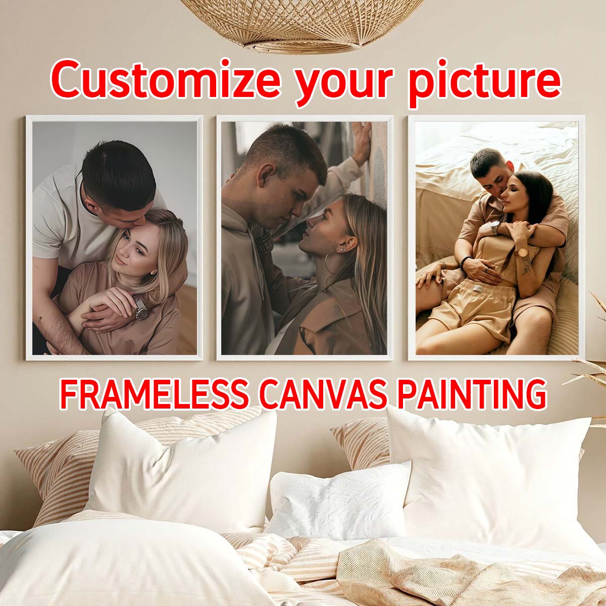 Textiles For Home - Triptico - Quadro in legno personalizzato