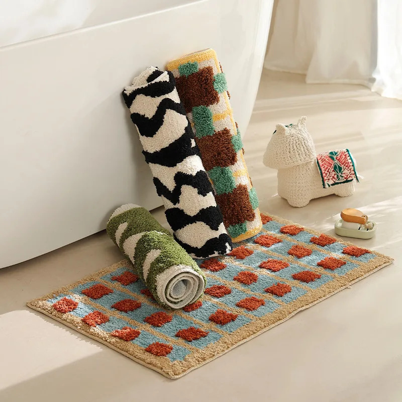 Home Textiles Plaid - VIKAMA Tappetino scozzese, tappeto da bagno